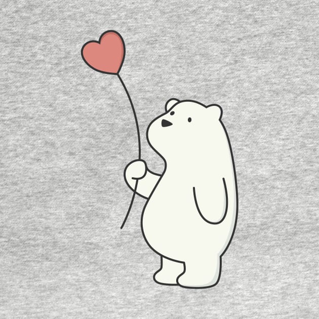 Kawaii Cute Polar Bear With Heart by wordsberry